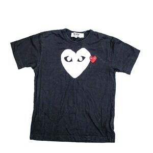 Comme Des Garçons Play Big Heart T Shirt Black Short Sleeve Men's Size M